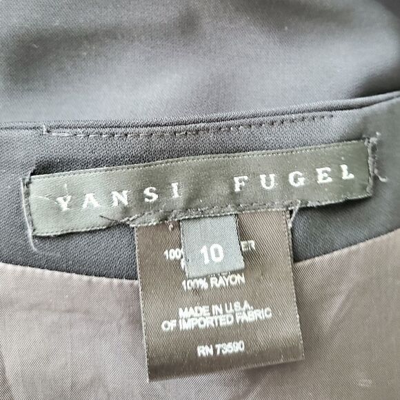 Vansi Fugel women's black dress sleeveless lined Midi Dress Size 10 - Picture 6 of 7